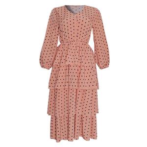 Blusa de chifón con cuello en V y lazo, nueva colección de verano, con mangas de lunares, para mujer - Product Image 2
