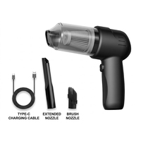 Aspirateur portatif sans fil noir en ABS, mini-dustbuster pour véhicules et usage domestique