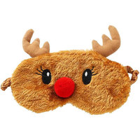 Masques de sommeil pour les yeux en peluche douce et amusante avec des animaux de dessin animé mignons, rennes de Noël, bandeau pour les yeux, Père Noël, bonhomme de neige, pour la maison, les fêtes, les voyages