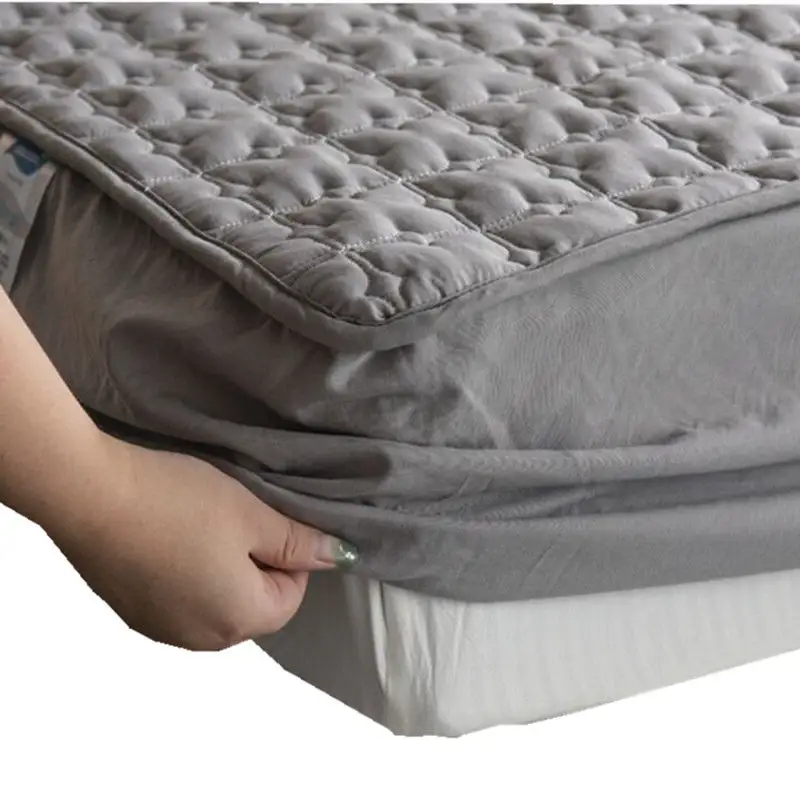 Customized Size Soft Thicken Quilted Mattress Cover Anti-bacterial Anti-mite Bed Mattress Pad Protector Cover Bed Cover