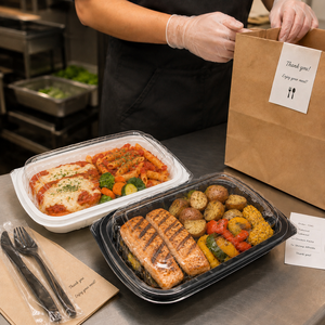Wholesale Disposable Rectangular PP Food <b>Container</b> with Clear PS Lid Takeaway Meal Prep Tray for Restaurant Catering - Product Image 4