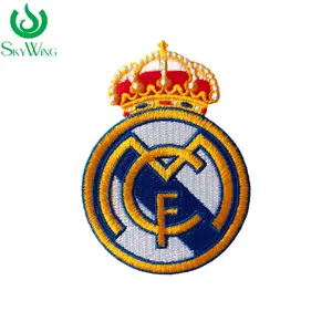 Custom Embroidered Madrid FC Football Team Logo Iron on Patches Sport Team Emblem Embroidery for Jersey Hats