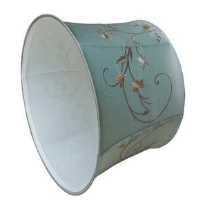 Textile Floor Chinese Style Flower Embroidered Hand <strong>Crafted</strong> <strong>Lampshades</strong> - Product Image 3