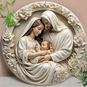 Artesanía de Resina Ecológica, Plato de Resina, Colgante Decorativo, Nacimiento y <span class=keywords><strong>Resurrección</strong></span> de Jesús, para Decoraciones de Bautismo Familiar - Product Image 1
