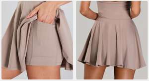 定制标志网球连衣裙女性运动服健身连衣裙内置短裤快干运动裙连衣裙 - Product Image 3