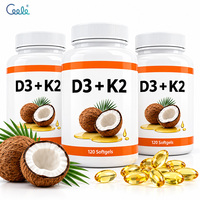 Complément de vitamine D3 et K2, végétalien, pour des os forts et sains, calcium, magnésium, capsules molles de vitamine D3 K2