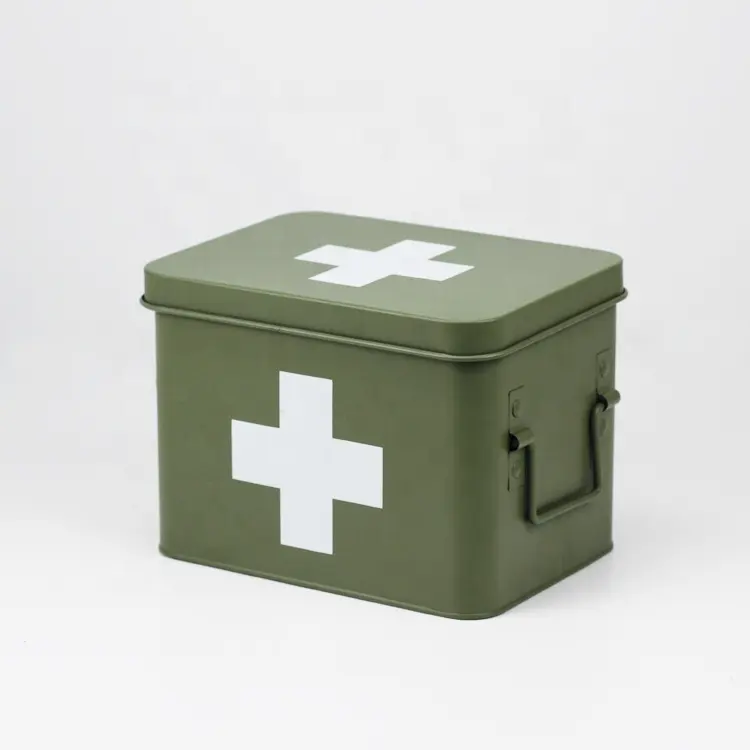 BX first aid box medicine storage 2 tier metal storage box