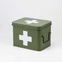 BX boîte de premiers soins boîte de rangement de médicaments boîte de rangement en métal à 2 niveaux