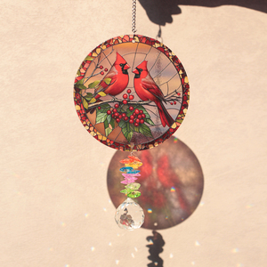 Atrapasoles de Vidrio Colorido con Colgante de Cristal Brillante, Decoración de Ventana Arcoíris Art Deco Moderna Personalizable, Navidad - Product Image 1