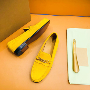 รองเท้าผู้ชายสไตล์อิตาลี หนังกลับ รองเท้าแบบสวม รองเท้าขับรถ รองเท้าแบน นุ่ม สบาย รองเท้าลำลอง หนังแท้ - Product Image 4