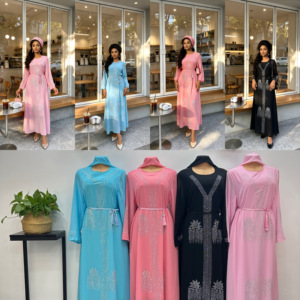 Vestido de Chifón con Estampado en Caliente para Mujer, Estilo Islámico, Elegante y a la <span class=keywords><strong>Moda</strong></span>, para Verano 2026, Dubai, Arabia Saudita - Product Image 1
