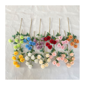 Rosa <span class=keywords><strong>miel</strong></span> <span class=keywords><strong>de</strong></span> 6 cabezas para decoración <span class=keywords><strong>de</strong></span> boda, rama larga, <span class=keywords><strong>precio</strong></span> barato, rosa <span class=keywords><strong>de</strong></span> alta calidad - Product Image 5