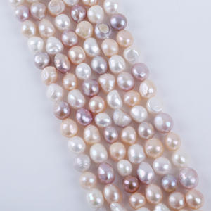 Perles d'eau douce naturelles faites à la main, Zhuji, DIY, bijoux, 10-11 mm, baroque, deux côtés, trou droit, couleur légère mélangée, perles en vrac - Product Image 1