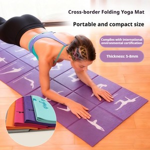 Tapis de <span class=keywords><strong>yoga</strong></span> professionnel pliable, épaissi, motif géométrique, rose clair, portable pour les étudiants, la sieste, la pause déjeuner et le massage - Product Image 2