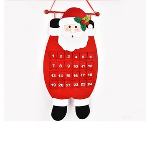 1 kit de décoration murale en polyester faite à la main, feutre suspendue, design de porte de noël, calendrier, décoration artisanale pour mini société