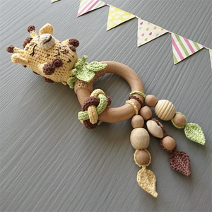 Ensemble Cadeau Personnalisation Crochet <span class=keywords><strong>Girafe</strong></span> Jouets <span class=keywords><strong>Attache</strong></span>-Sucette Hochet <span class=keywords><strong>Girafe</strong></span> Animal Jouet Poussette Chaîne - Product Image 3