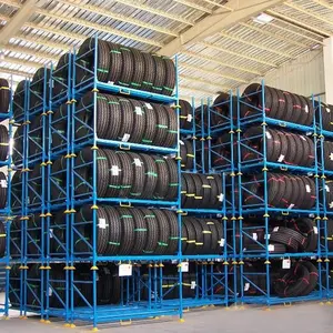 Tire Racking China Manufacturer Stacking And Folding Tire Racking For PCR SUV And TBR Tyres