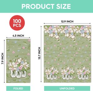 Serviettes en papier imprimées personnalisées avec logo pour cocktail, dîner, fête de mariage, couleur vert sauge, jetables - Product Image 2