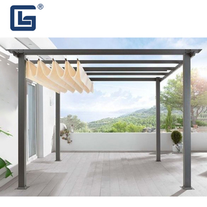 Techo de <span class=keywords><strong>lona</strong></span> retráctil plegable para patio trasero, pérgola de aluminio - Product Image 3