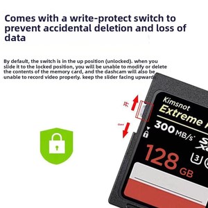Thẻ nhớ SD tốc độ cao 64GB/128GB bán buôn dành cho máy ảnh DSLR & camera hành trình, tốc độ U3, màu đen/đỏ, sản xuất tại Trung Quốc - Product Image 3