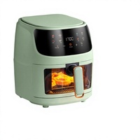 Friteuse à air intelligente 8L avec fenêtre de visualisation, grande capacité, multifonction, commande tactile, en plastique PP, pour usage domestique et vente en gros