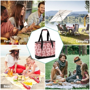 Hawaii Hibiscus Flowers Custom Design Waterproof Portable Insulated Cooler <b>Lunch</b> Picnic <b>Box</b> <b>Bag</b> <b>Lunch</b> <b>Bag</b> - Product Image 6