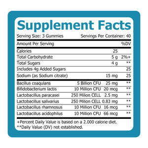 Suplementos Herbales Más Vendidos con Lactobacillus rhamnosus y Lactobacillus acidophilus, Gomitas Probióticas que Mejoran la Absorción de Nutrientes - Product Image 3