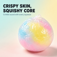 Mainan Squishy Natal Mainan Fidget Bola Remas Pelangi Kawaii Renyah Mainan Pereda Stres Sensorik untuk Anak-anak Dewasa Hadiah Liburan