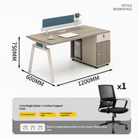 BGZ-204X Bureau de travail moderne et minimaliste, poste de travail pour personnel, double face, quatre personnes, avec cloisons, bureau financier avec chaise d'ordinateur