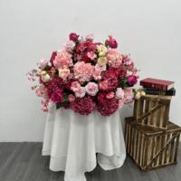 Décoration de mariage, arrangement de fleurs de rose de 50 cm, 60 cm, 70 cm, 80 cm, centre de table rose, boule de fleurs rose