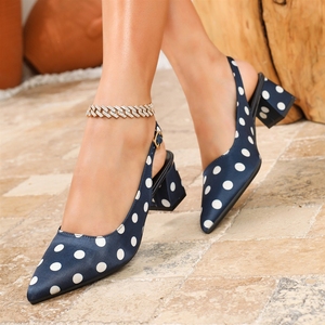 <span class=keywords><strong>Zapatos</strong></span> de Tacón Cuadrado con Punta en Pico y Diseño de Puntos para <span class=keywords><strong>Mujer</strong></span> - <span class=keywords><strong>Zapatos</strong></span> Casuales de Oficina - Product Image 2