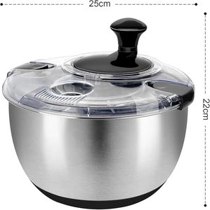 <span class=keywords><strong>Essoreuse</strong></span> <span class=keywords><strong>à</strong></span> <span class=keywords><strong>salade</strong></span> en acier inoxydable, lave-légumes de 4.2 qt, séchoir <span class=keywords><strong>à</strong></span> laitue sans BPA avec <span class=keywords><strong>manivelle</strong></span>, base antidérapante lavable au lave-vaisselle - Product Image 2