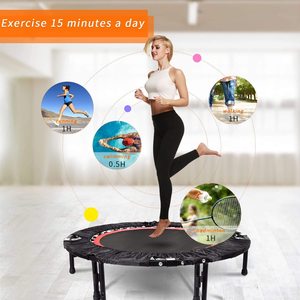 Mini trampoline d'exercice pour adultes IUNNDS, trampoline d'intérieur de 50 pouces, petit trampoline d'entraînement pliable, trampoline de saut pliable, fitness - Product Image 5