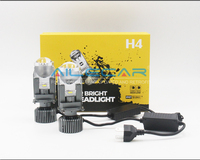 Phare LED à double lentille facile à utiliser, mini projecteur F40, ampoule de phare LED H4, 12V 55W 6000K