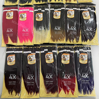 Vente en gros de cheveux synthétiques de marque privée de qualité tactile en vrac extension de texture Yaki synthétique 4 faisceaux de cheveux crochet résistants à la chaleur