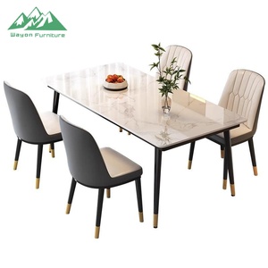 Ensemble de salle à manger Wayon, luxe moderne, table à manger rectangulaire élégante et chaises pour projet de villa - Product Image 6