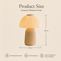 Lampe de table LED DC/AC rechargeable, écologique, imprimée en 3D sur mesure, à intensité variable en continu, avec options d'emballage couleur pour marque privée