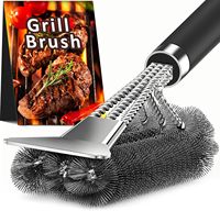 Brosse de nettoyage pour barbecue, brosse à gril pour barbecue extérieur, brosse à gril avec raclette, brosse à gril réglable pour barbecue