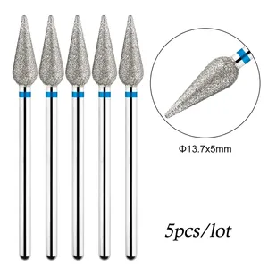 5 piezas/lote de brocas de diamante para uñas, fresas para manicura, cortacutículas, puntas de cortaúñas, accesorios y herramientas - Product Image 1