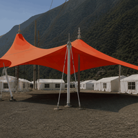 Tente extensible de qualité commerciale pour aménagement paysager avec panneaux d'extension modulaires pour festivals en plein air