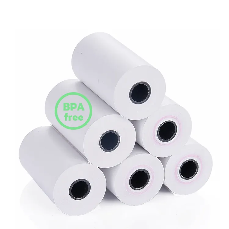 Nhà Máy Bán buôn BPA miễn phí nhiệt cuộn 57 mm nhiệt giấy cuộn 2 1/4 tiền mặt đăng ký giấy POS nhiệt giấy cuộn 57x40