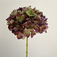 Bunga Hydrangea Lateks Ungu Hijau Real Touch JIN PENG 48cm untuk Dekorasi Vas Rumah dan Centerpiece Pernikahan