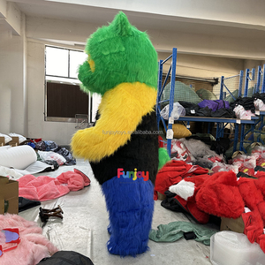 Panda mascotte gonfiabile di alta qualità pelliccia lunga 2m/2.6m/3m gonfiabile panda mascotte peluche costume - Product Image 5