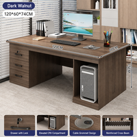 Bureau de direction moderne et minimaliste 2026 avec chaise, style panneau bois, fabriqué en Chine