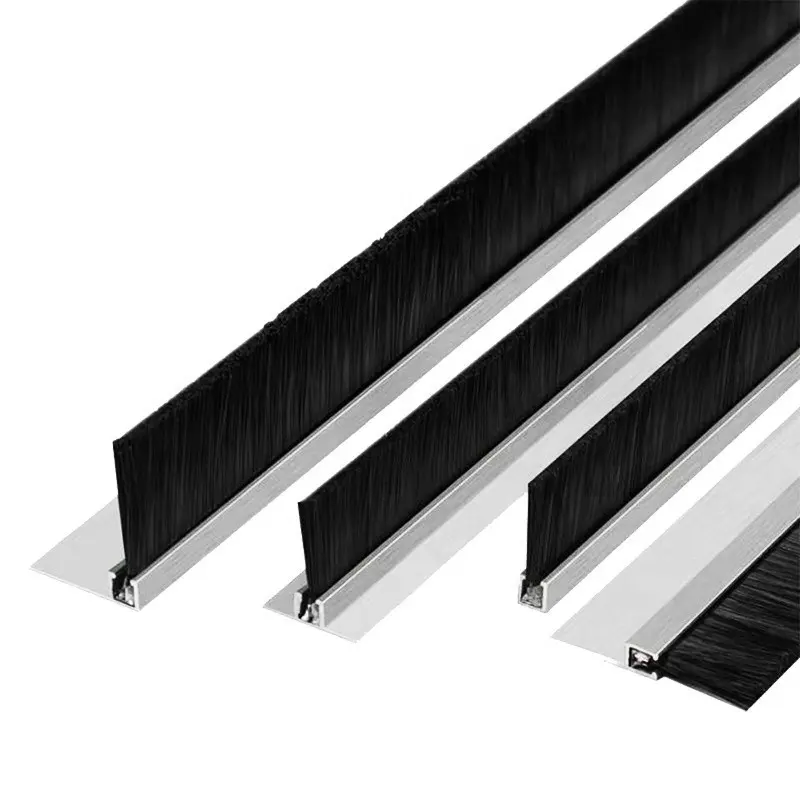 Industriële Aangepaste H-Vorm Aluminium Nylon Stripborstel Voor Deurbodem