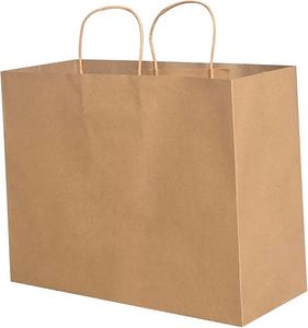 Sacs en papier kraft personnalisés avec logo OEM et poignées pour l'emballage des magasins de détail - Product Image 2