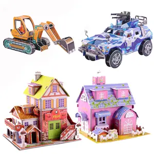 Groothandel Kinderen Creatieve Diy Building Speelgoed Schuim Papier 3D Stereoscopische Puzzel Model