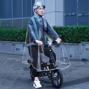 Capa de <span class=keywords><strong>lluvia</strong></span> transparente para ciclismo, <span class=keywords><strong>impermeable</strong></span> para Poncho con capucha, cubierta para patinete de movilidad, gorra de chaqueta de cuerpo completo para uso en motocicleta de viaje - Product Image 4