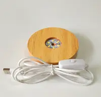 Round Shape Wooden LED Lamp Base, Light Holder