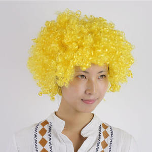 Perruque <span class=keywords><strong>Afro</strong></span> Clown Synthétique Courte Bouclée à Prix Usine Pas Cher pour Fêtes, Fans de Football, Halloween et Carnaval – Vente en Gros - Product Image 6